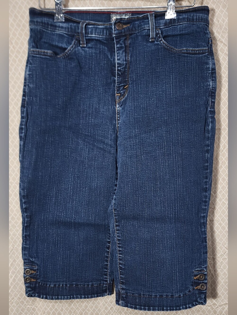 Levi's Perfectly Slimming 512 Capri Dark Blue Women's 14 Used